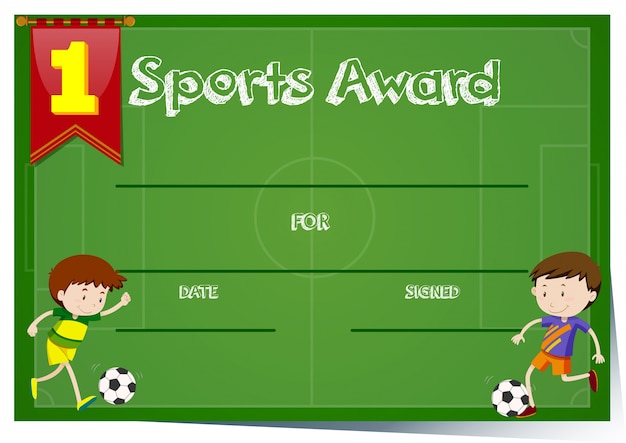 Certificate template for sports award