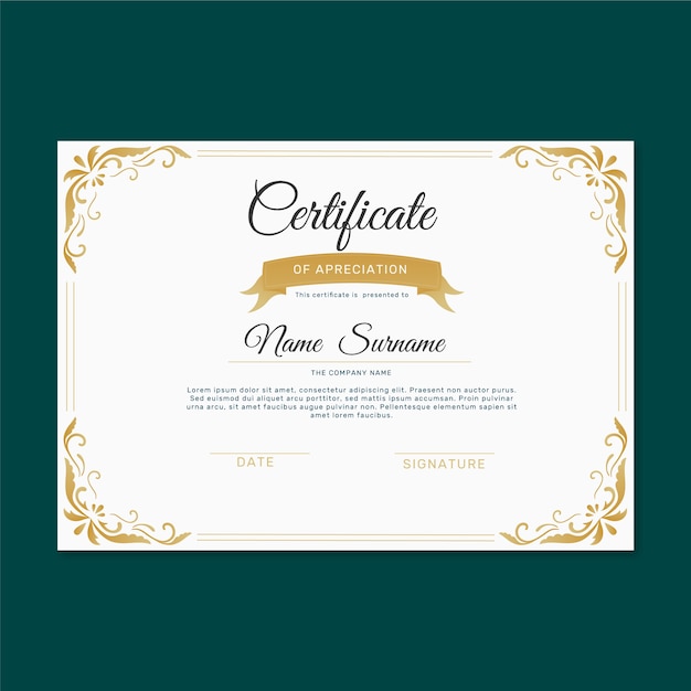 Certificate template with modern concept