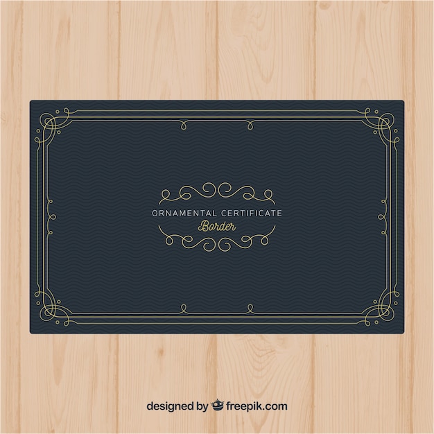 Free Vector certificate template with ornamental border