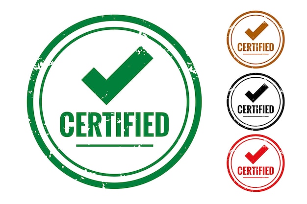 Free Vector certified check quality label or rubber stamp set