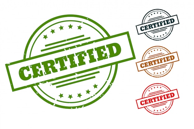 Certified rubber stamp seals for approved products