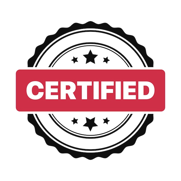 Free Vector certified seal stamp red black