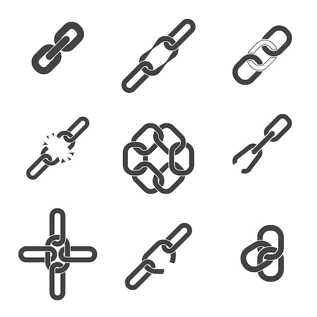 Chain or link elements set.