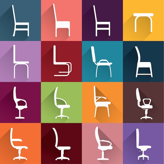 Free Vector chair silhouettes collection