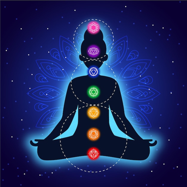 Free Vector chakras concept with body