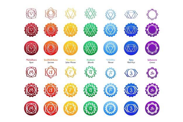 Chakras set illustration theme