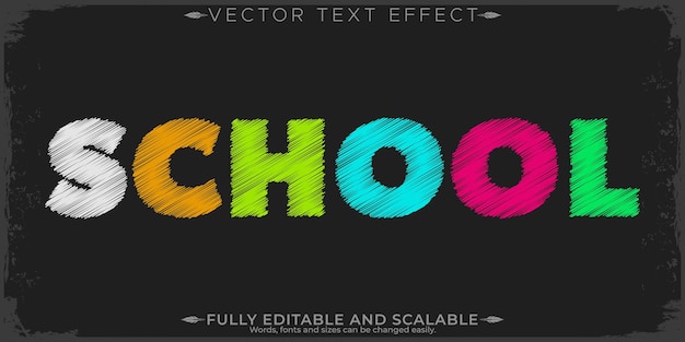 Free Vector chalk editable text effect editable school and education text style