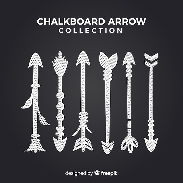 Free vector chalkboard arrow collection