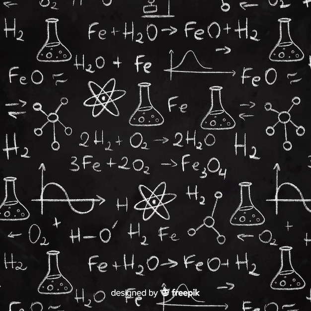 Chalkboard background with chemistry information