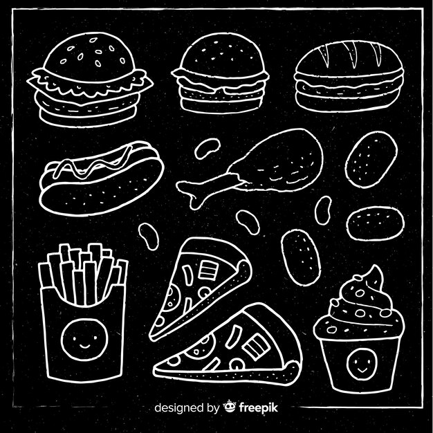 Chalkboard fast food background