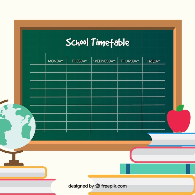 Free Vector chalkboard style school timetable template