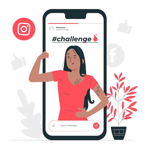 Free Vector challenge (viral) concept illustration