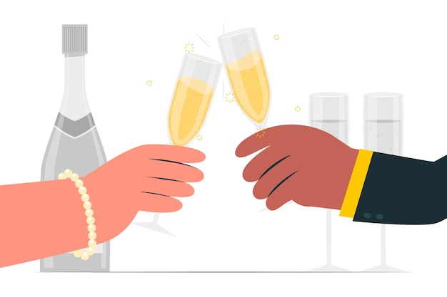 Champagne toast  concept illustration