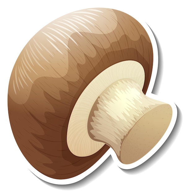 Free Vector champignon mushroom sticker on white background