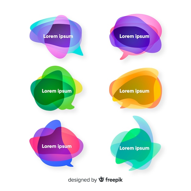 Free Vector chaotic coloful gradient speech bubbles