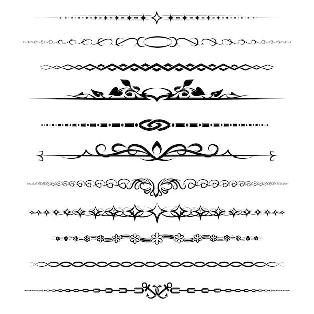 Free vector chapter dividers set. element retro decoration vintage