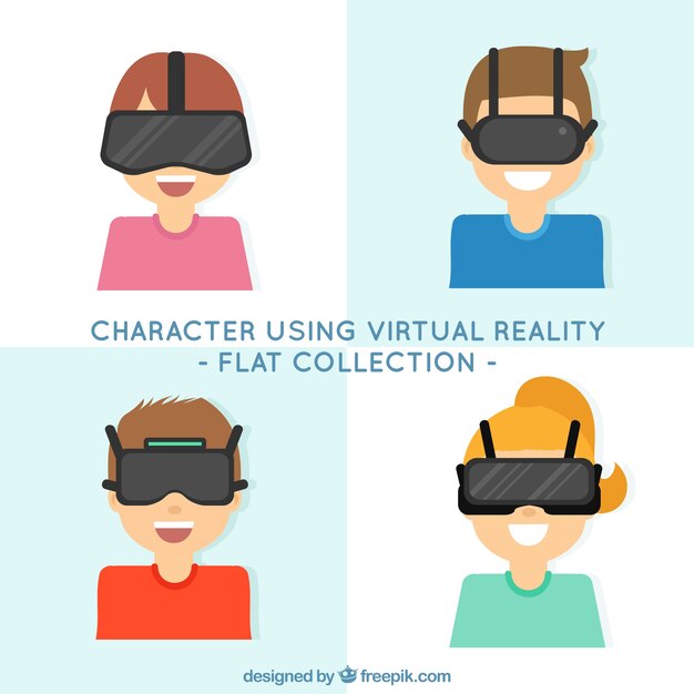 Character collection using virtual reality glasses