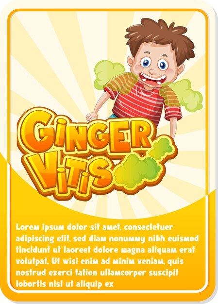 Character game card template with word Ginger Vitis