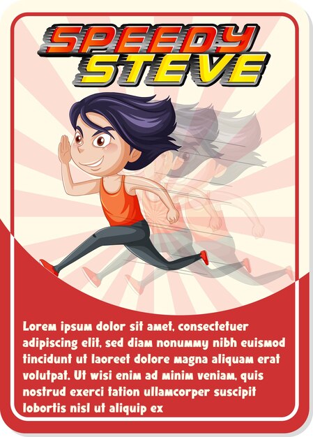 Character game card template with word Speedy Sam