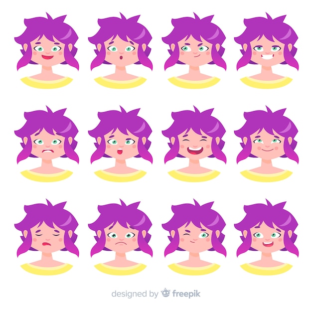 Free Vector character showing emotions