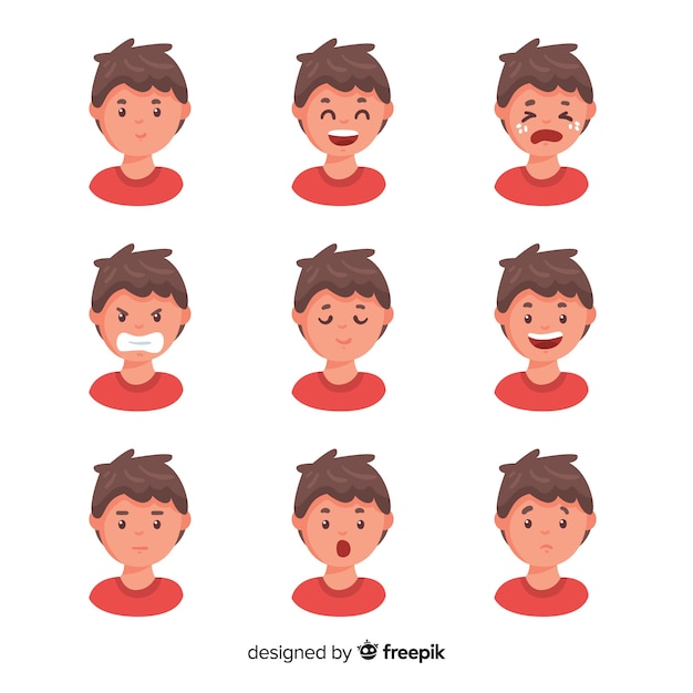 Character showing emotions