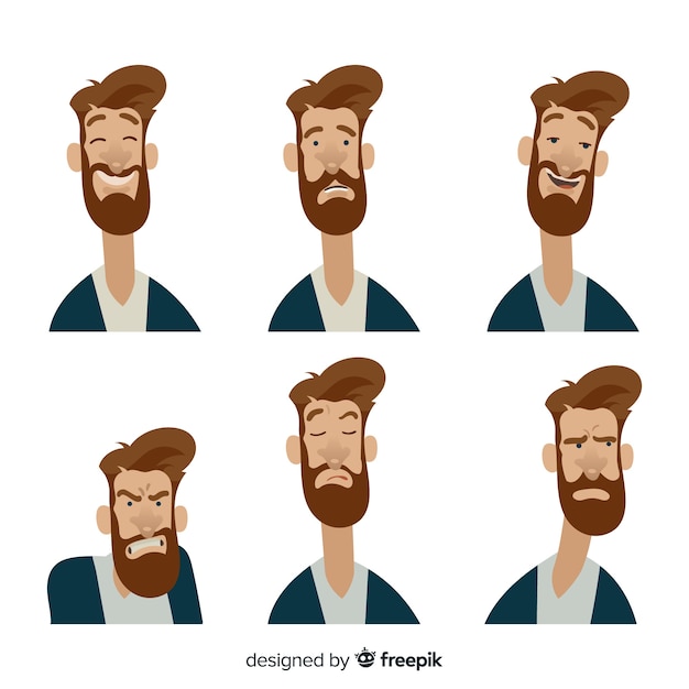 Free Vector character showing emotions