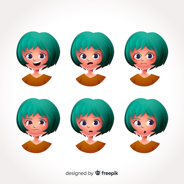 Free Vector character showing emotions