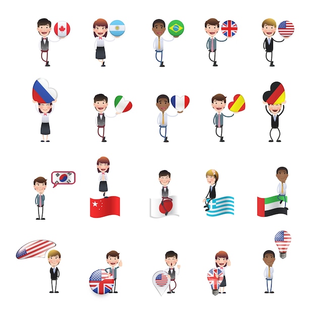 Character with flags collection