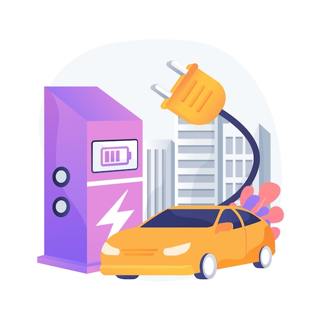 Charging station abstract concept illustration