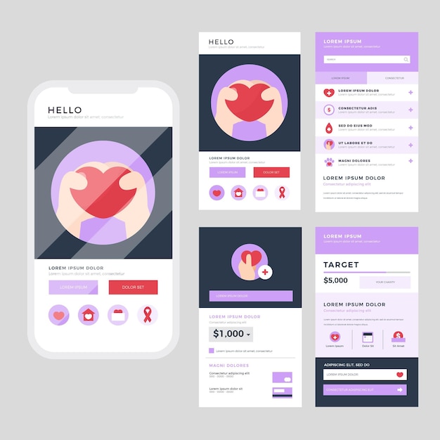 Free Vector charity app concept