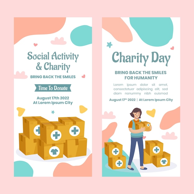 Free vector charity event hand drawn flat banner