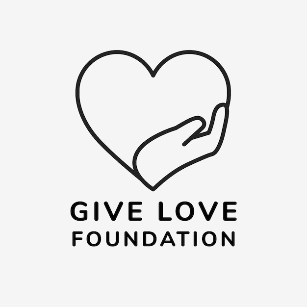 Charity logo template, no-profit branding design vector