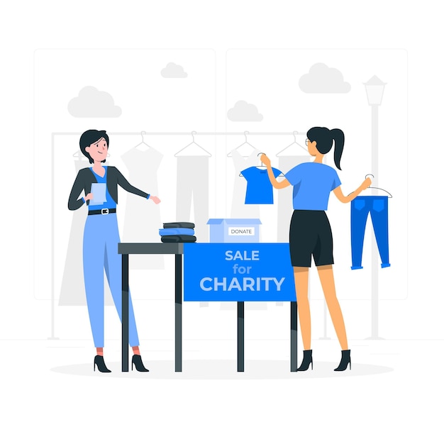 Free Vector charity market concept illustration