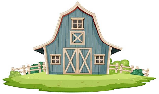 Free Vector charming countryside barn illustration