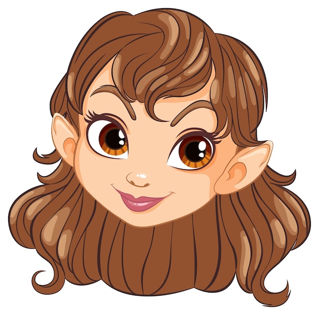 Free Vector charming elf girl with big eyes