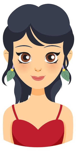 Free vector charming fairy in red dress