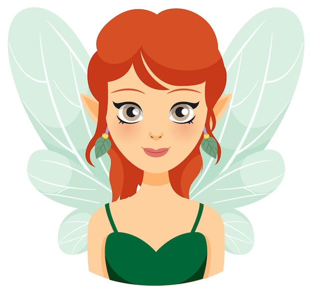 Free Vector charming redhaired fairy illustration