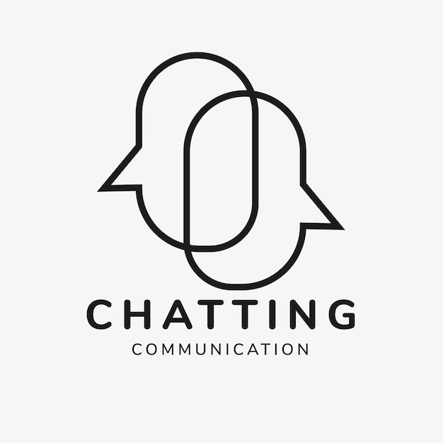 Free Vector chat application logo template, business branding design vector, chatting communication text