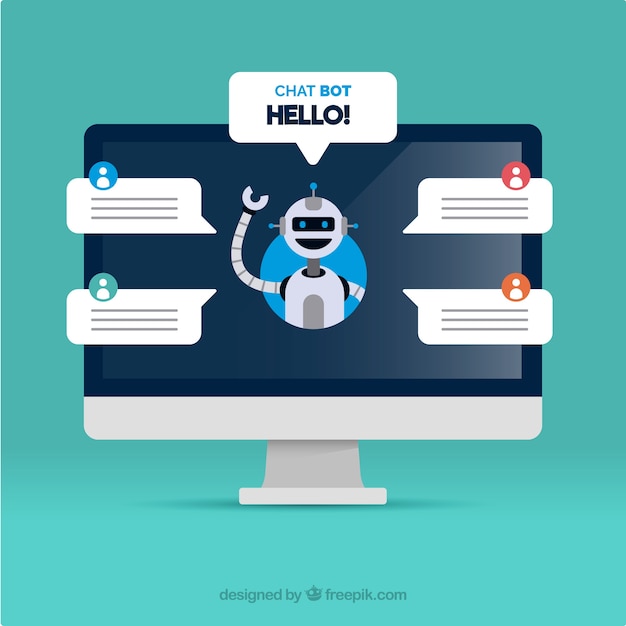 Free Vector chatbot concept background with computer