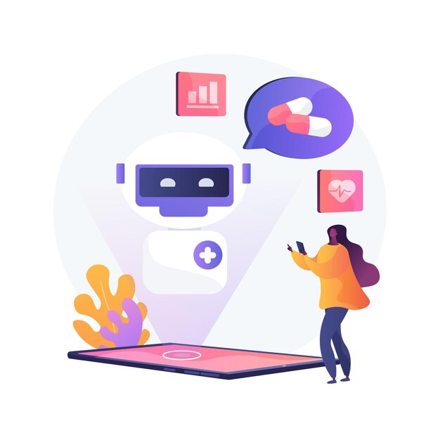 Chatbot in healthcare abstract concept illustration