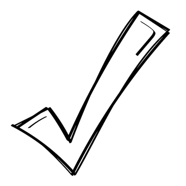 Free Vector check mark hand drawn scribble line