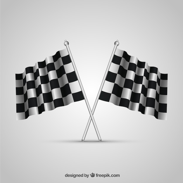 Free vector checkered flag collection with realistic design