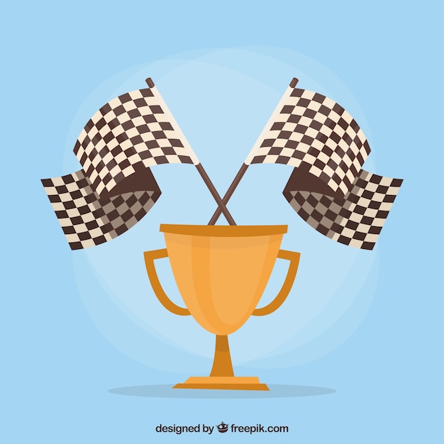 Checkered flags with flat design