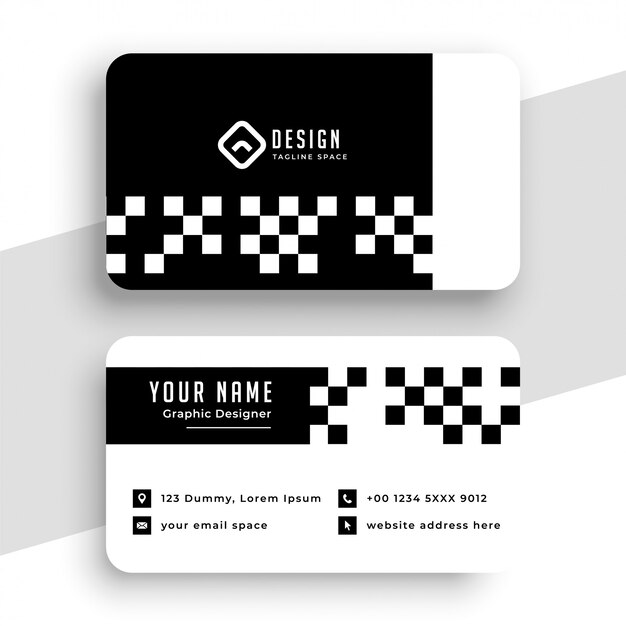 Checkered style modern business card template design