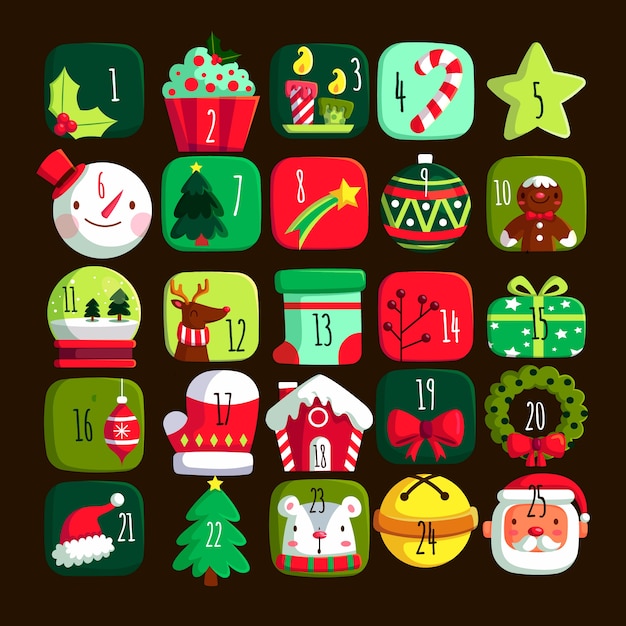 Free Vector cheerful advent calendar