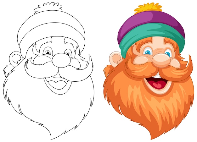 Free Vector cheerful bearded character before and after