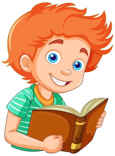 Cheerful Boy Holding Book