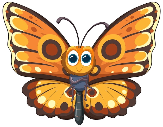 Free Vector cheerful butterfly girl cartoon