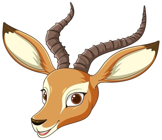 Free Vector cheerful cartoon antelope portrait