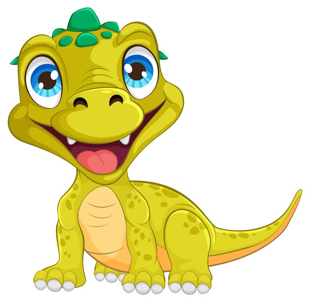 Cheerful Cartoon Baby Dinosaur Illustration